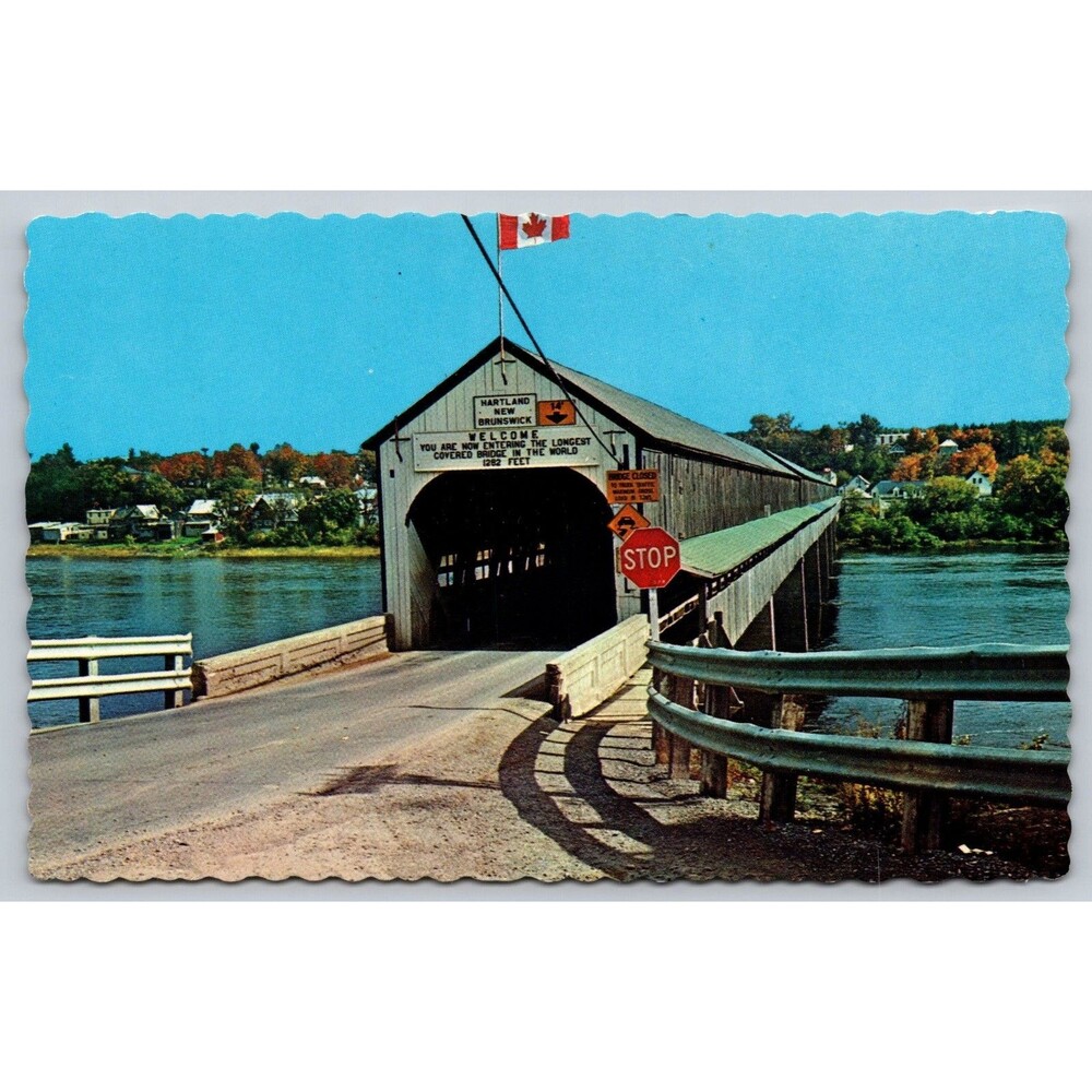 Postcard Canada Hartland New Brunswick Longest Covered Bridge in World c1960s